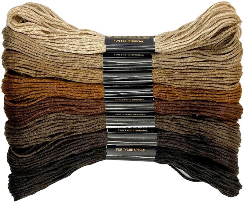 Zhenqing 1 Pieces Cross StitchEmbroidery Floss,100% Eco-Cotton Cotton Premium Skeins, Ideal for Arts & Crafts (Brown Series 67980) - Image 1